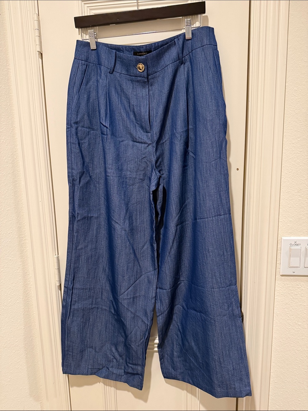 Commense Blue Two-Piece Wide-Leg Pantsuit Set - Picture 10 of 12